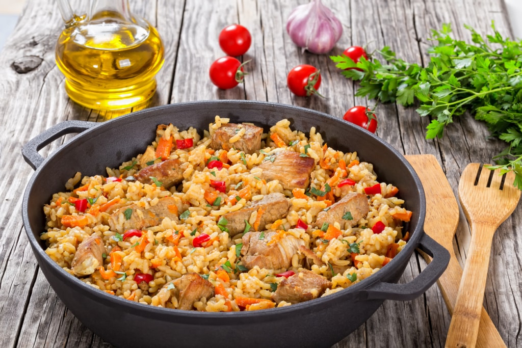 Paella mit Fleisch